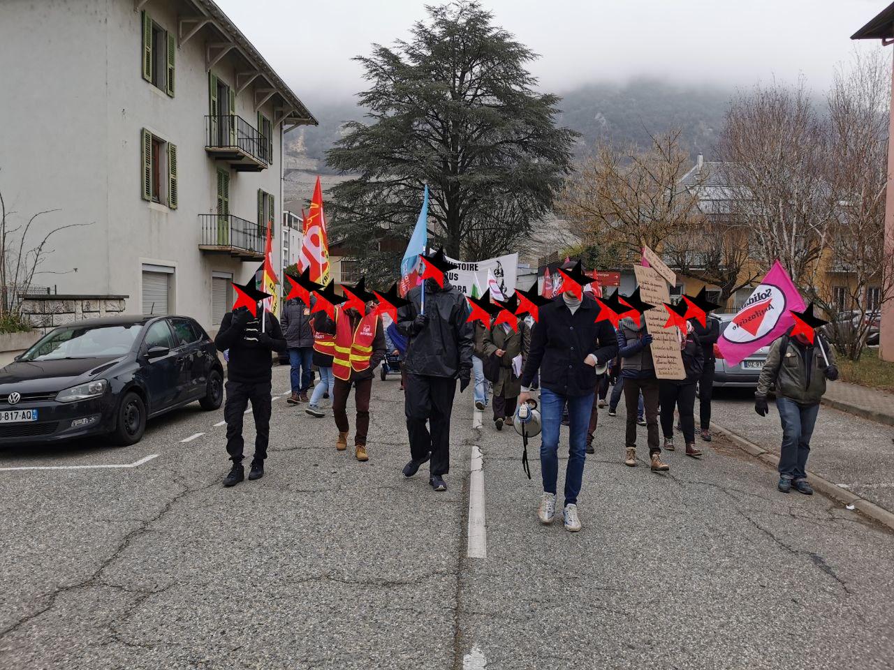 Manifestation contre le meeting du RN à Montmélian