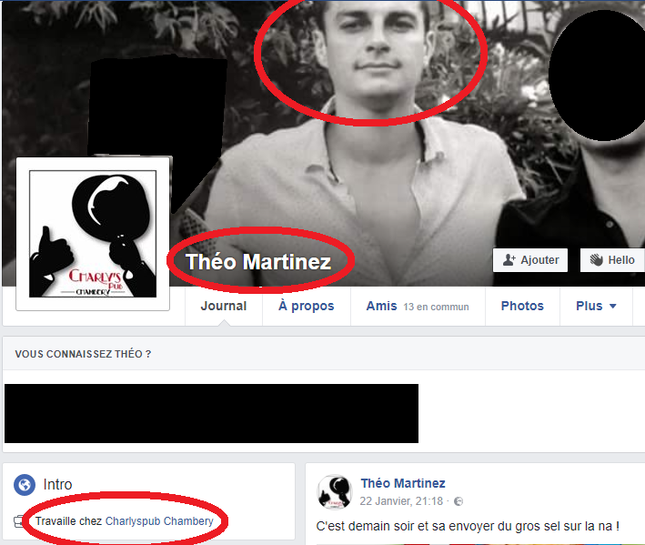 Le profil Facebook de Théo Martinez, gérant du Charly's depuis décembre 2016.